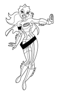 A coloring page of mega mindy